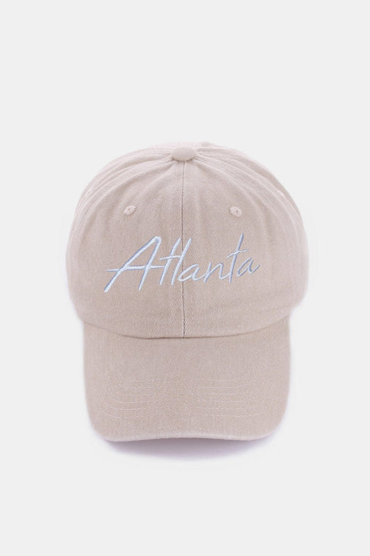 Gorra de béisbol lavada con bordado ATLANTA de Zenana