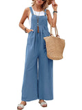 Full Size Square Neck Wide Strap Overalls - Trendsi