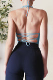 Backless Lace-Up Halter Neck Cami - Flyclothing LLC