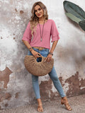 V-Neck Half Sleeve Blouse Trendsi