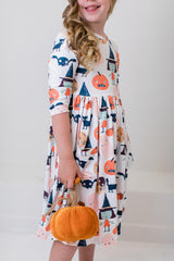 Boo Crew 3/4 Sleeve Pocket Twirl Dress - Mila & Rose ®