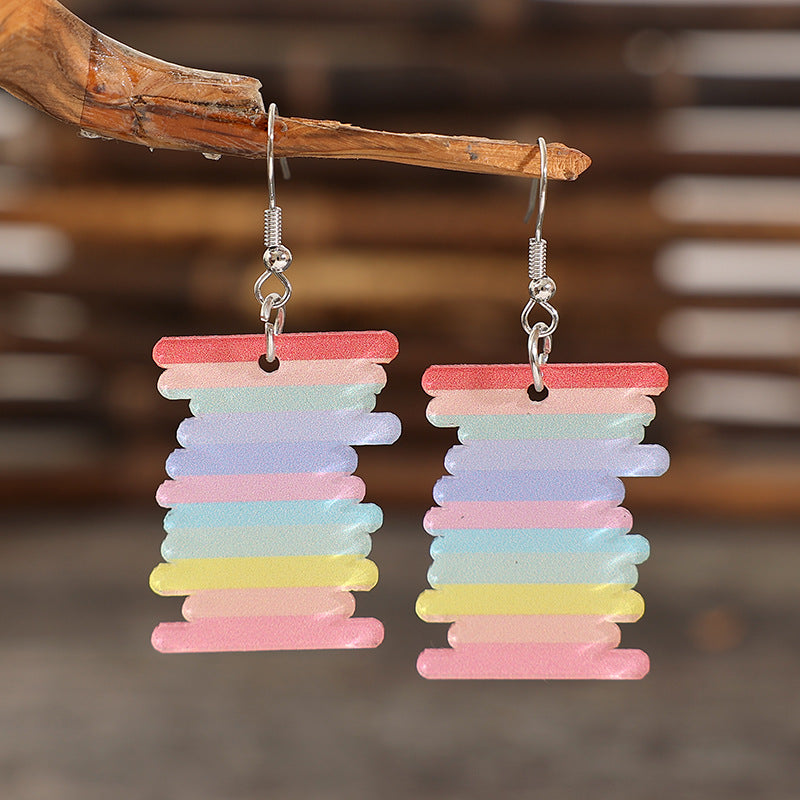 Acrylic Rainbow Dangle Earrings Trendsi