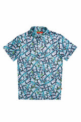 The Easy Breezy | Blue Tropical Men’s Polo - Shinesty