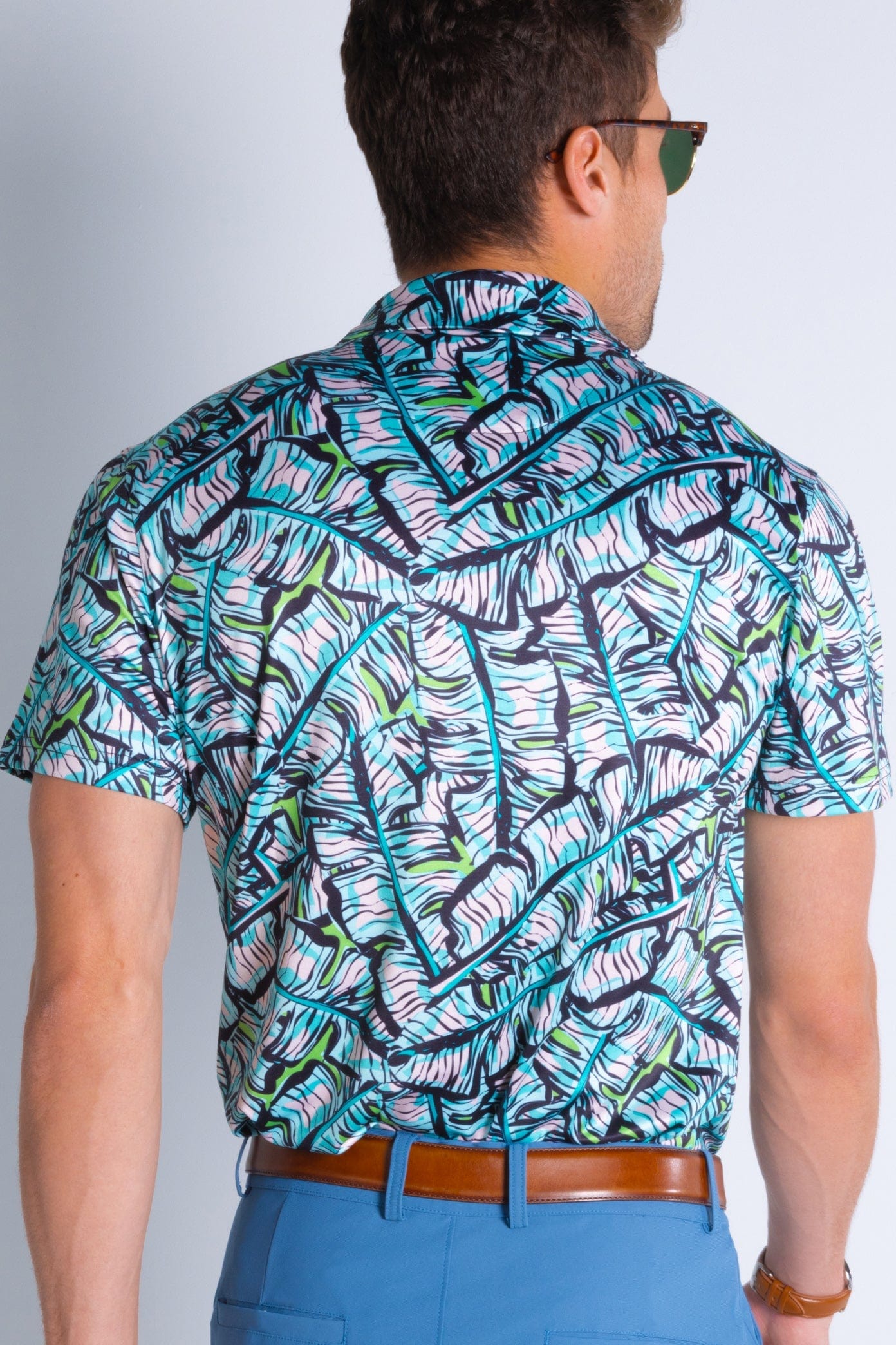 The Easy Breezy | Blue Tropical Men’s Polo - Shinesty