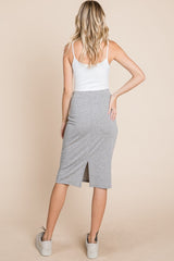 BOMBOM Elastic Waist Pencil Skirt - Trendsi