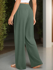 Pocketed High Waist Wide Leg Pants