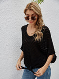 Openwork Batwing Sleeve Cover-Up - Flyclothing LLC