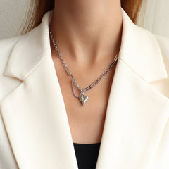 Titanium Steel Heart Pendant Necklace - Flyclothing LLC