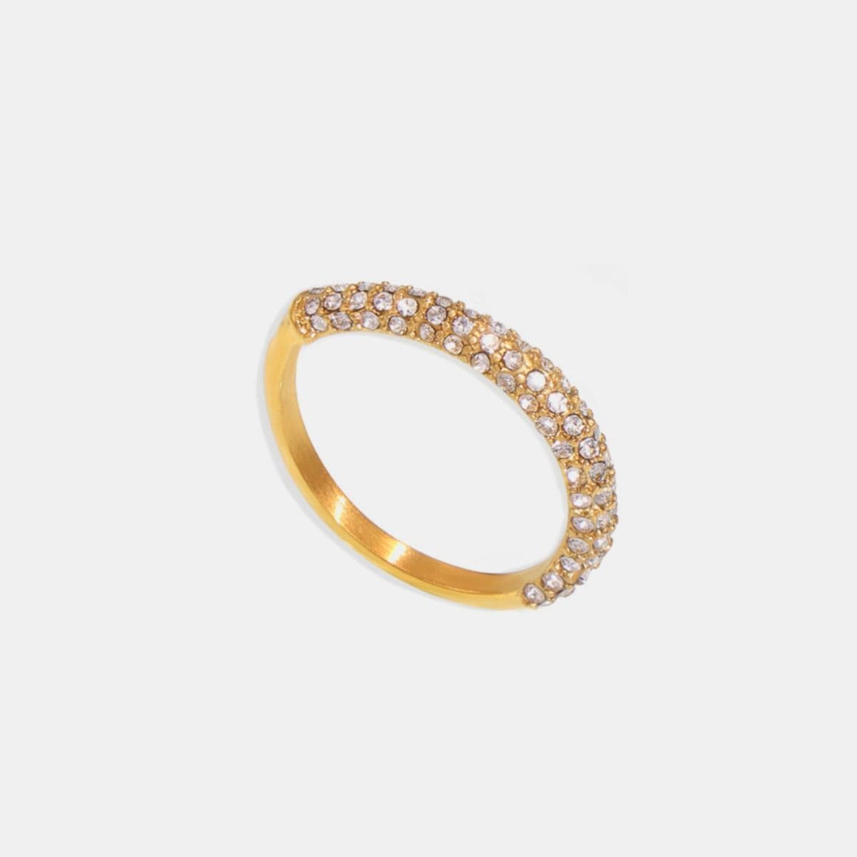 18K Gold-Plated Inlaid Zircon Ring - Trendsi