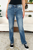 Judy Blue Full Size Mid Rise Release Hem Jeans - Trendsi