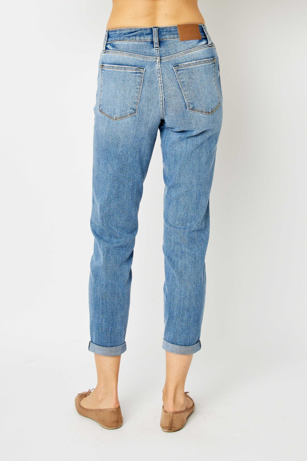 Judy Blue Full Size Cuffed Hem Slim Jeans - Flyclothing LLC