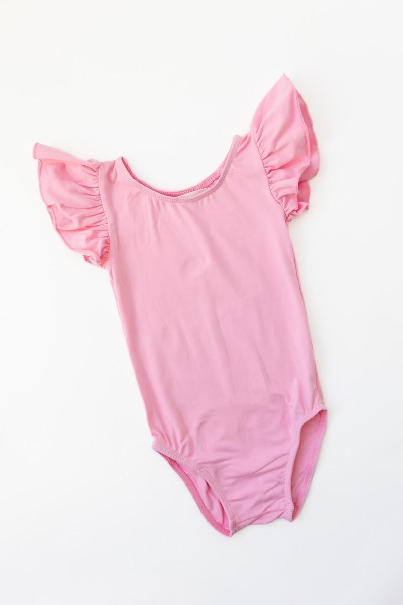 Bubblegum Pink S/S Flutter Sleeve Leotard - Mila & Rose ®