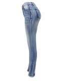 Rhinestone Skinny Jeans with Pockets - Flyclothing LLC