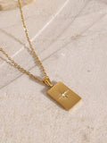 18K Gold-Plated Stainless Steel Double-Layered Necklace - Trendsi