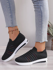 Breathable Mesh Wedge Sneakers - Trendsi