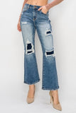 Risen Full Size High Rise Distressed Ankle Flare Jeans - Trendsi