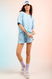 Textured Round Neck Top and Shorts Set Trendsi