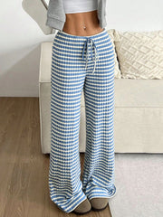 Tied Striped Wide Leg Pants