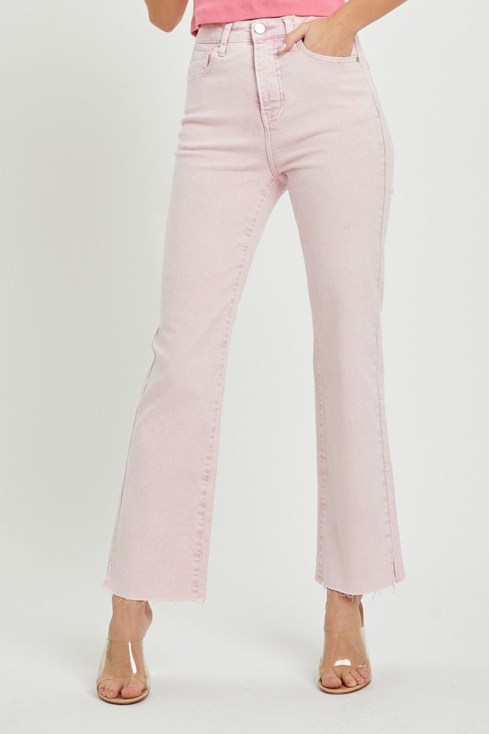 RISEN Full Size High Rise Tummy Control Straight Jeans - Trendsi