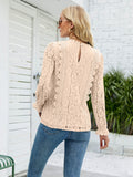 Lace V-Neck Flounce Sleeve Blouse - Flyclothing LLC