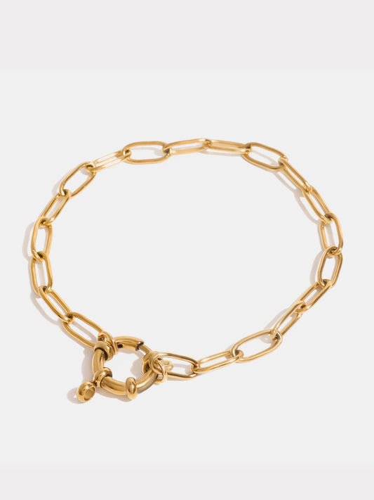 18K Gold-Plated Stainless Steel Chain Bracelet - Trendsi