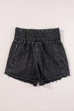 High Waist Raw Hem Denim Shorts