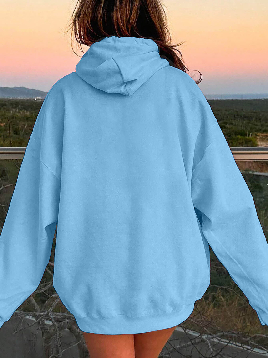 Drawstring Dropped Shoulder Hoodie - Flyclothing LLC