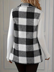 Plaid Button Up Vest Coat