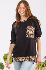 Celeste Full Size Leopard Round Neck Dropped Shoulder T-Shirt - Trendsi