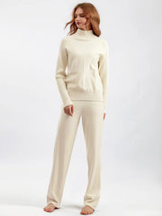 Basic Bae Turtleneck Raglan Sleeve Top and Pants Sweater Set - Trendsi