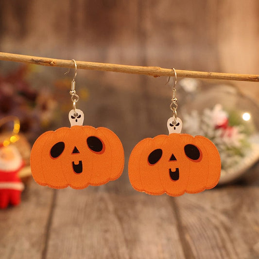 Acrylic Alloy Pumpkin Shape Earrings - Trendsi