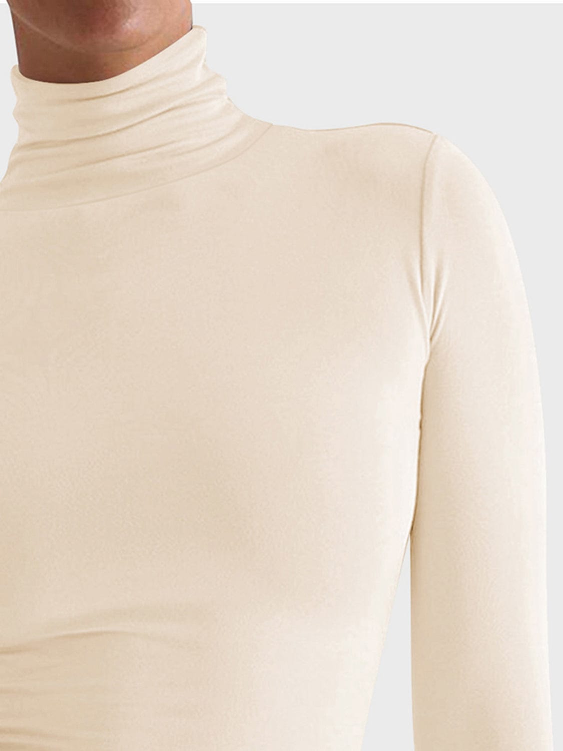 Turtleneck Long Sleeve T-Shirt - Trendsi