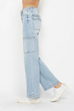 Judy Blue Full Size High Waist Straight Cargo Jeans - Trendsi