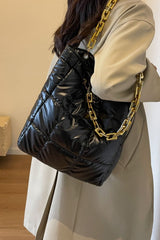 Bubble Texture Chain Handbag - Trendsi