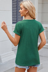 Round Neck Short Sleeve T-Shirt Trendsi