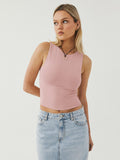 Round Neck Cropped Tank - Trendsi