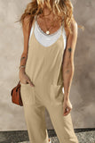 Pocketed Spaghetti Strap Wide Leg Jumpsuit - Flyclothing LLC