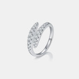 925 Sterling Silver Moissanite Bypass Ring Trendsi