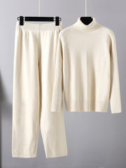 Basic Bae Turtleneck Raglan Sleeve Top and Pants Sweater Set - Trendsi