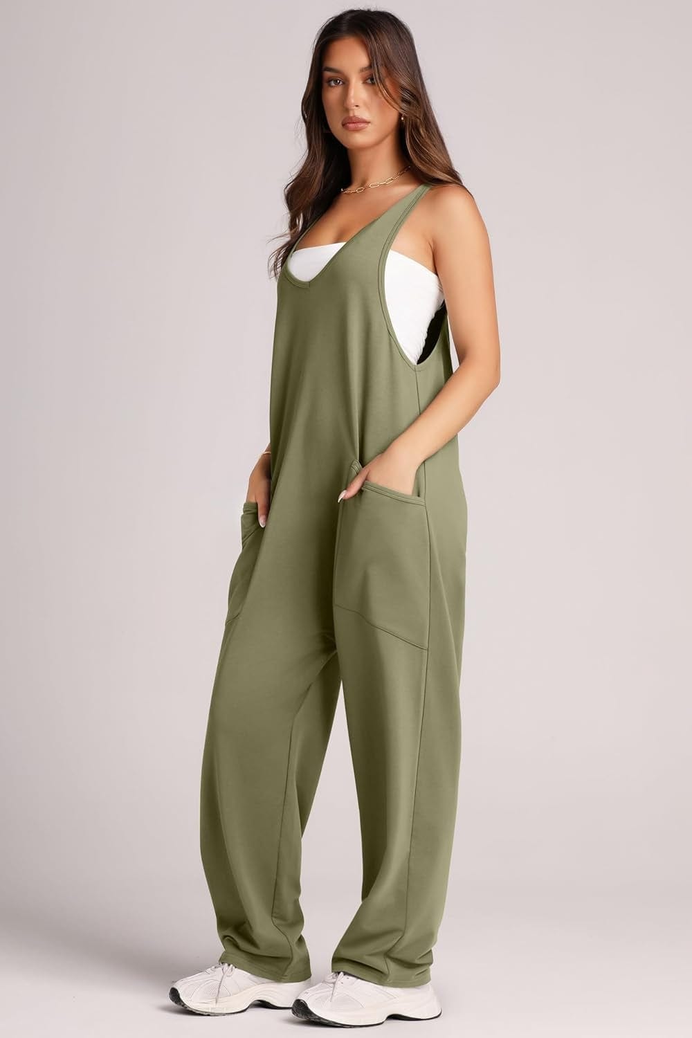 Wide Strap Jumpsuit with Pockets Trendsi