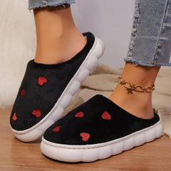 Heart Round Toe Flat Slippers - Trendsi