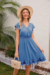 Swiss Dot Cap Sleeve Dress - Flyclothing LLC