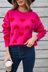 Angel Wings Heart Round Neck Long Sleeve Sweater