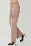 RISEN Full Size High Rise Wide Leg Cargo Jeans - Trendsi