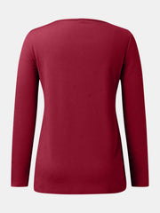 Full Size Scoop Neck Long Sleeve T-Shirt - Trendsi