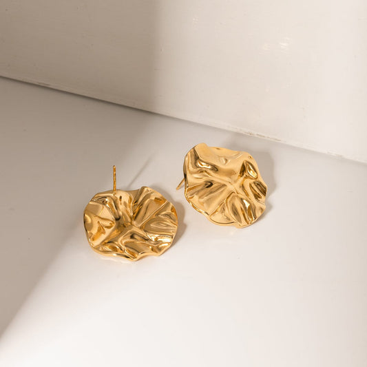 18K Gold-Plated Stud Earrings - Trendsi