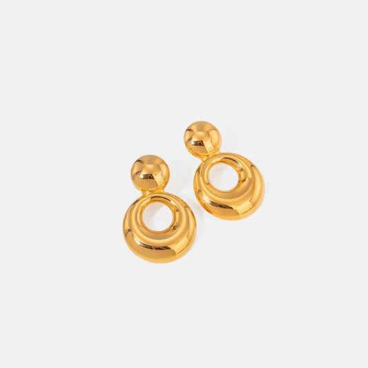 18K Gold-Plated Cutout Earrings - Trendsi