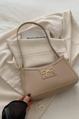 Bow Trim PU Leather Shoulder Bag - Trendsi