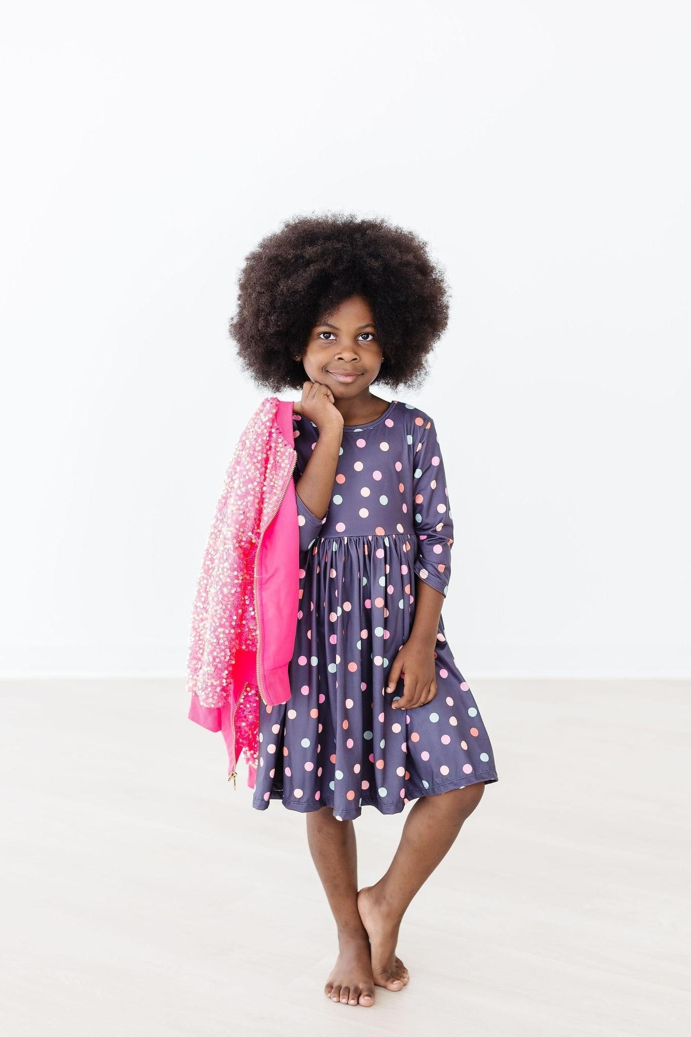 City Girl 3/4 Sleeve Twirl Dress - Mila & Rose ®