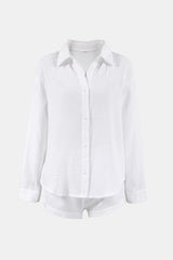 Basic Bae Breathable Button Down Long Sleeve Top and Shorts Set